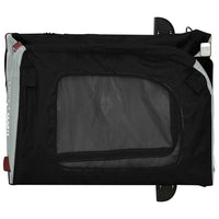 Rimorchio da Bici per Animali Grigio e Nero Oxford e Ferro 93825