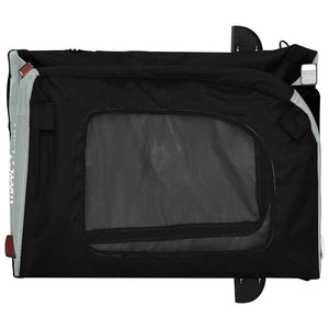 Rimorchio da Bici per Animali Grigio e Nero Oxford e Ferro 93825