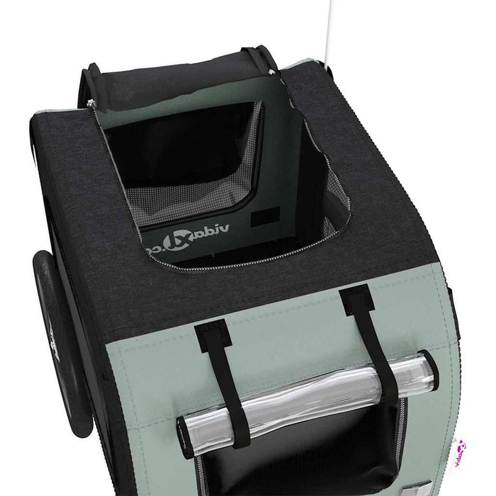 Rimorchio da Bici per Animali Grigio e Nero Oxford e Ferro 93825