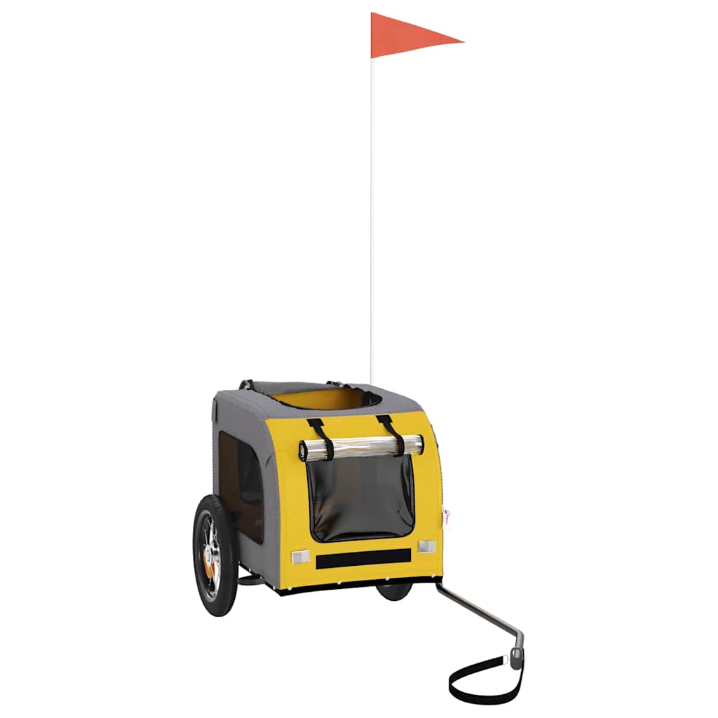 Rimorchio da Bici per Animali Giallo e Grigio Oxford e Ferro 93826