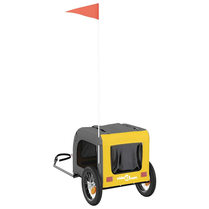 Rimorchio da Bici per Animali Giallo e Grigio Oxford e Ferro 93826