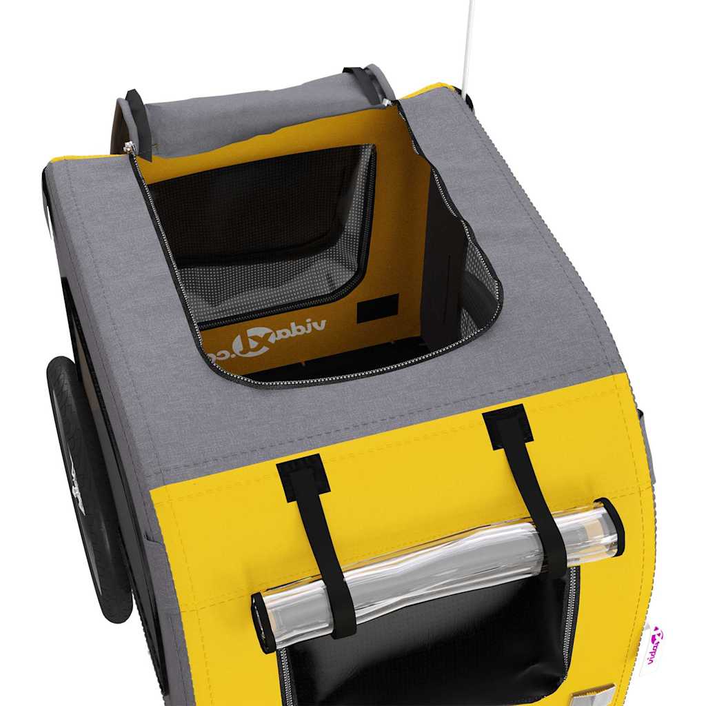 Rimorchio da Bici per Animali Giallo e Grigio Oxford e Ferro 93826