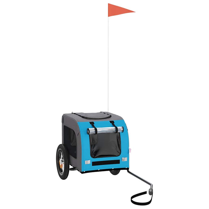 Rimorchio da Bici per Animali Blu e Grigio Oxford e Ferro 93827