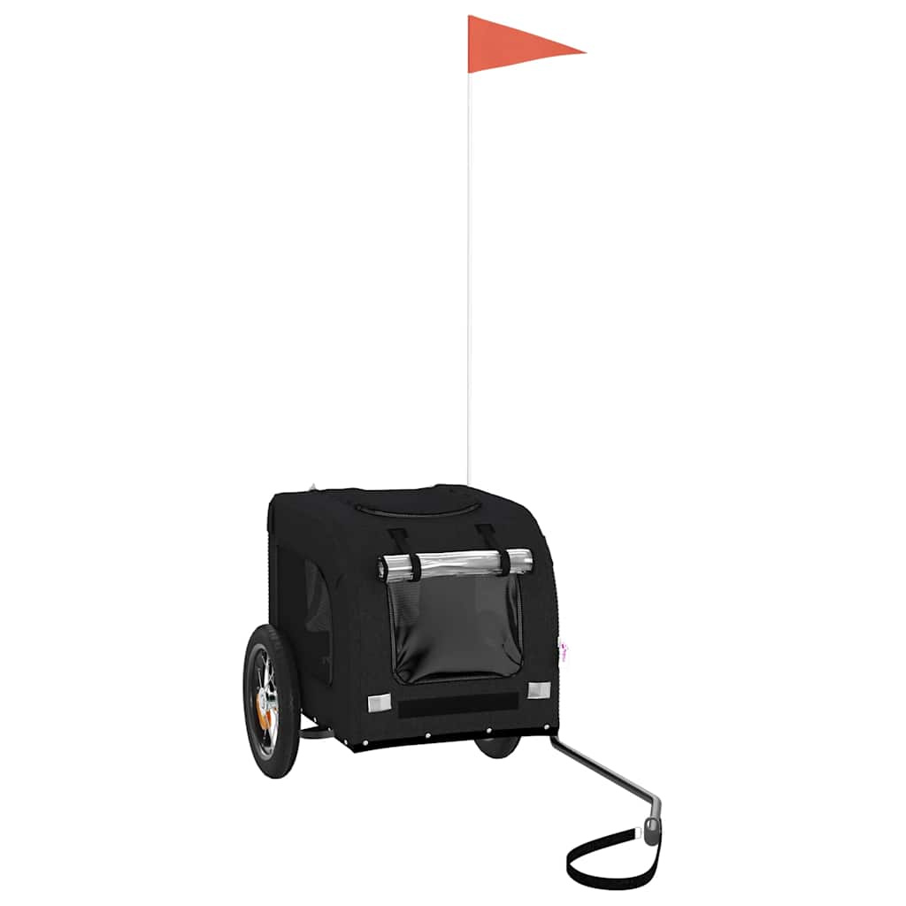 Rimorchio da Bici per Animali Nero Oxford e Ferro 93828