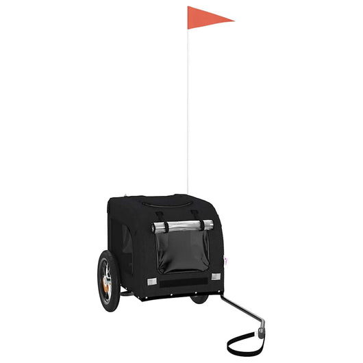Rimorchio da Bici per Animali Nero Oxford e Ferro 93828
