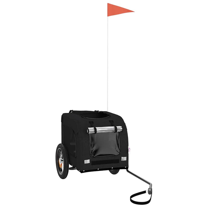 Rimorchio da Bici per Animali Nero Oxford e Ferro 93828