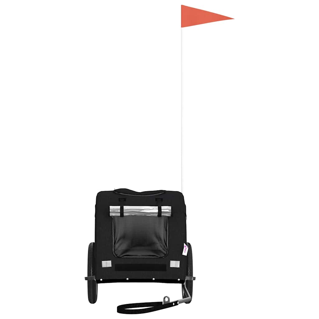 Rimorchio da Bici per Animali Nero Oxford e Ferro 93828