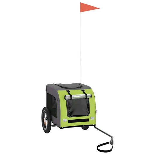 Rimorchio da Bici per Animali Verde e Grigio Oxford e Ferro 93829