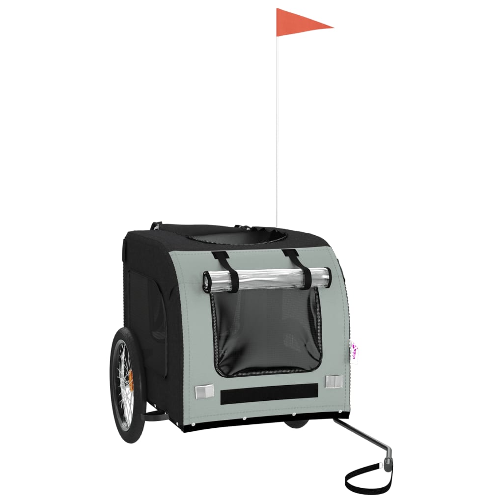 Rimorchio da Bici per Animali Grigio e Nero Oxford e Ferrocod mxl 118970