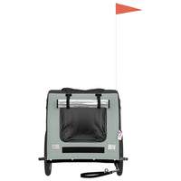 Rimorchio da Bici per Animali Grigio e Nero Oxford e Ferro 93839