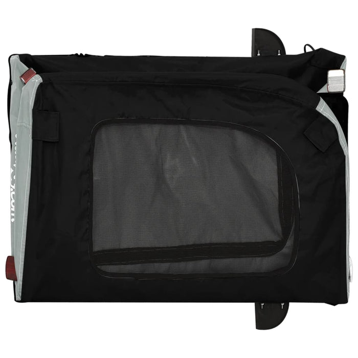 Rimorchio da Bici per Animali Grigio e Nero Oxford e Ferro 93839