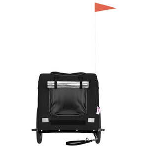 Rimorchio da Bici per Animali Nero Oxford e Ferro 93842