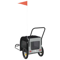 Rimorchio per bicicletta per animali domestici Grigio e Nero 93846