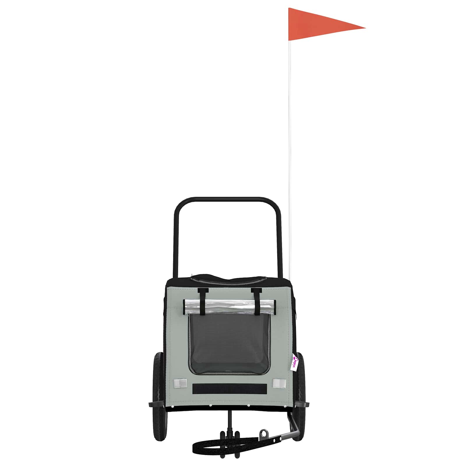 Rimorchio per bicicletta per animali domestici Grigio e Nero 93846