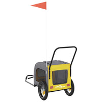 Rimorchio per bicicletta per animali domestici Giallo e Grigio 93847