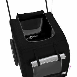 Rimorchio per Bici per Animali Nero in Oxford e Ferro 93849