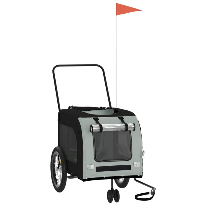 Rimorchio da Bici per Animali Nero e Grigio Oxford e Ferro 93853