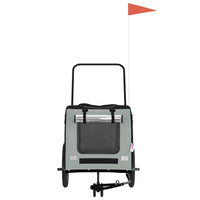 Rimorchio da Bici per Animali Nero e Grigio Oxford e Ferro 93853