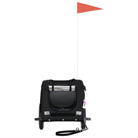 Rimorchio da Bici per Animali Nero Oxford e Ferro