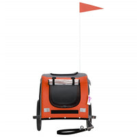 Rimorchio da Bici per Animali Arancione e Grigio Oxford e Ferro