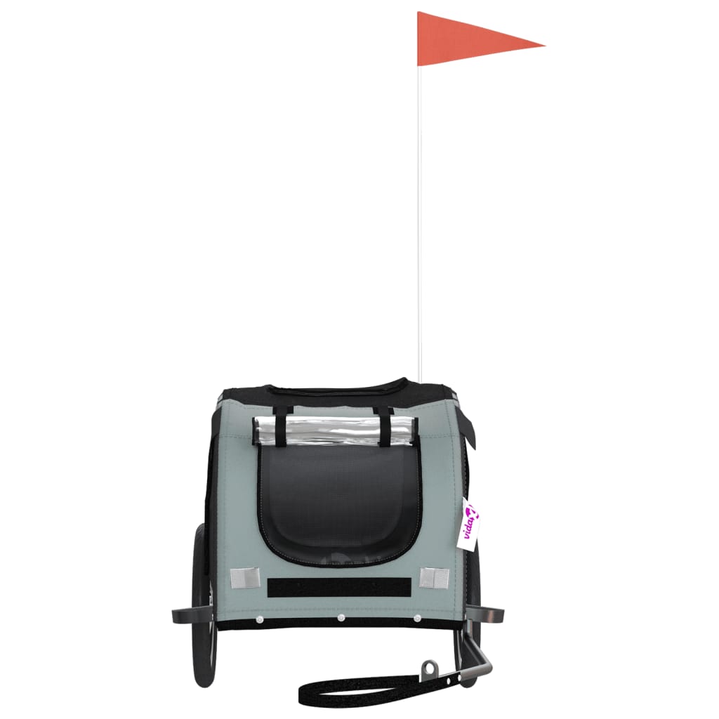 Rimorchio da Bici per Animali Nero e Grigio Oxford e Ferro 93874