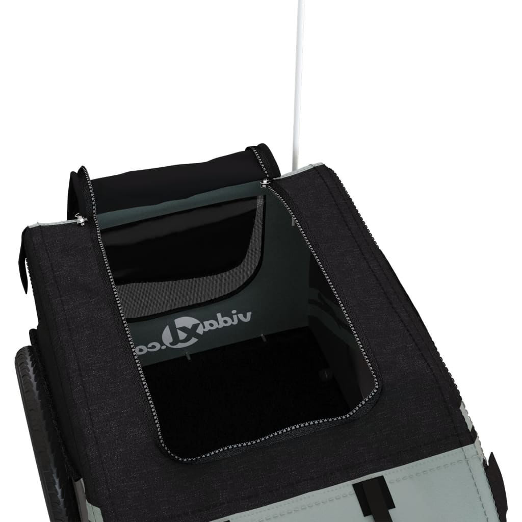 Rimorchio da Bici per Animali Nero e Grigio Oxford e Ferro 93874