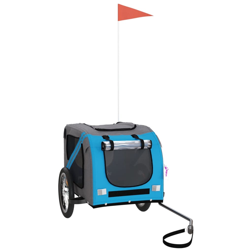 Rimorchio da Bici per Animali Blu e Grigio Oxford e Ferro 93876