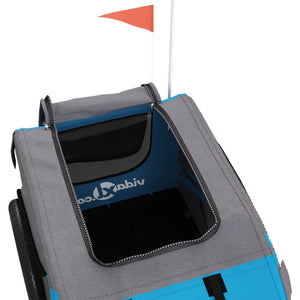 Rimorchio da Bici per Animali Blu e Grigio Oxford e Ferro 93876