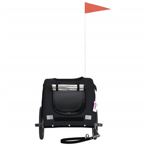 Rimorchio da Bici per Animali Nero Oxford e Ferro 93877