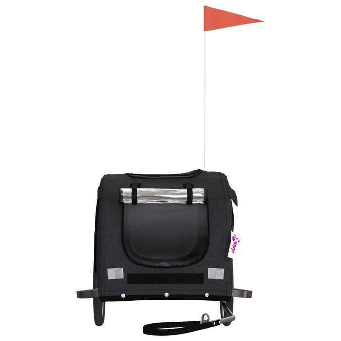 Rimorchio da Bici per Animali Nero Oxford e Ferro 93884