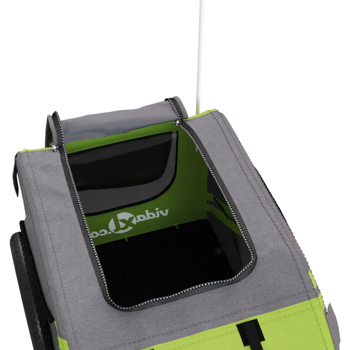 Rimorchio da Bici per Animali Verde e Grigio Oxford e Ferro 93885