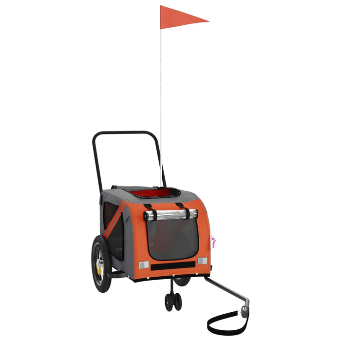 Rimorchio da Bici per Animali Arancione e Nero Oxford e Ferro 93886