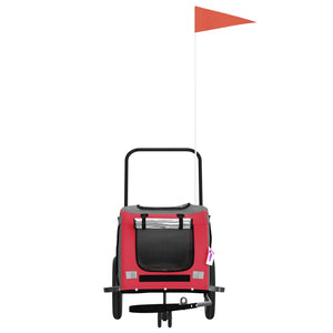 Rimorchio da Bici per Animali Rosso e Nero Oxford e Ferro 93887