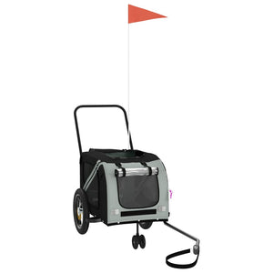 Rimorchio da Bici per Animali Grigio e Nero Oxford e Ferrocod mxl 83737