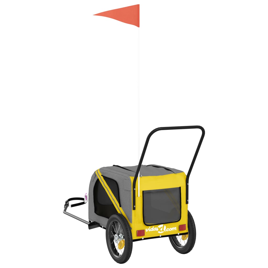 Rimorchio per il trasporto di animali domestici in bicicletta colore giallo 02_0044320