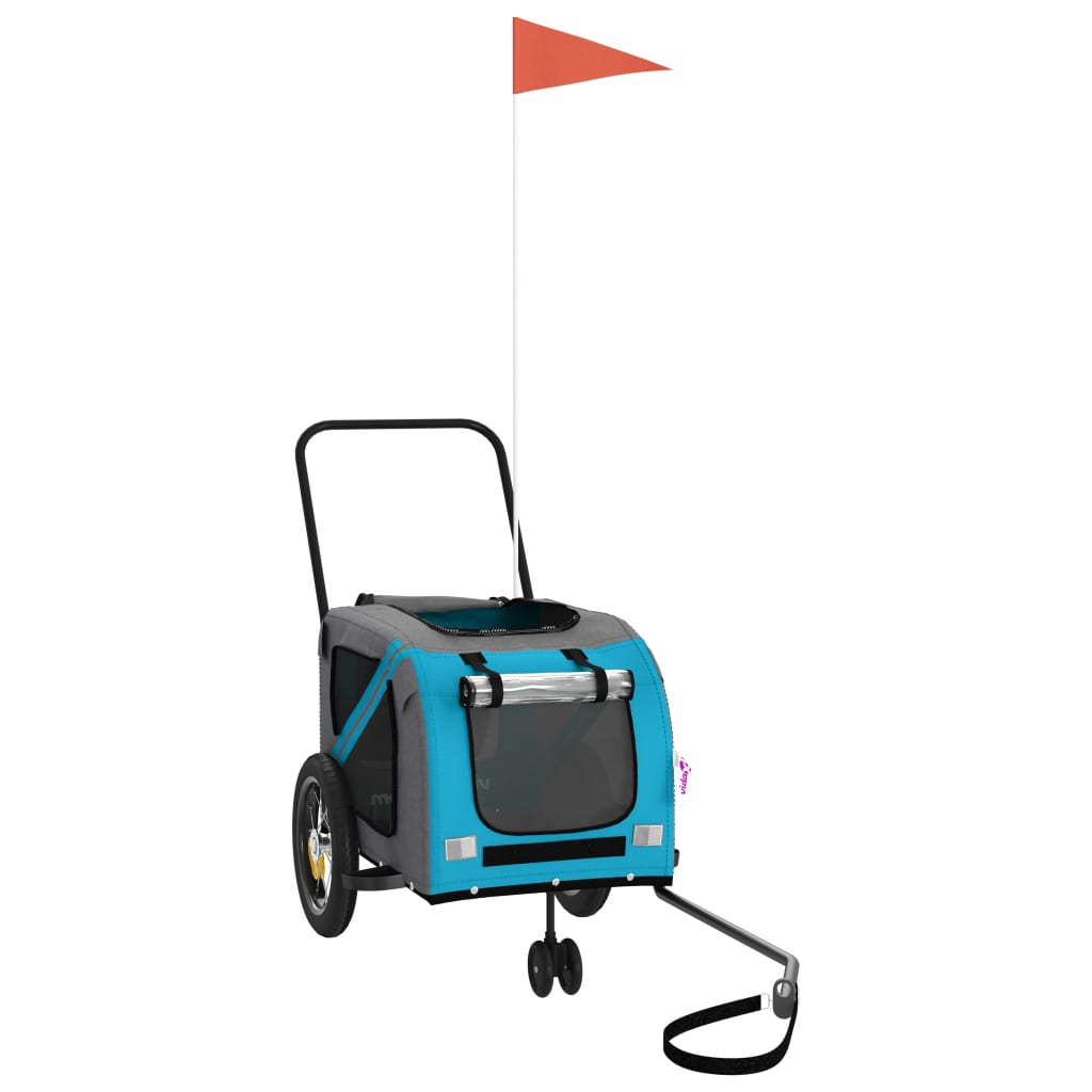 Rimorchio da Bici per Animali Blu e Nero Oxford e Ferro 93890