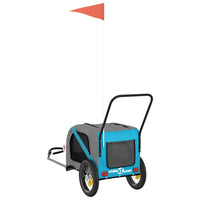 Rimorchio da Bici per Animali Blu e Nero Oxford e Ferro 93890
