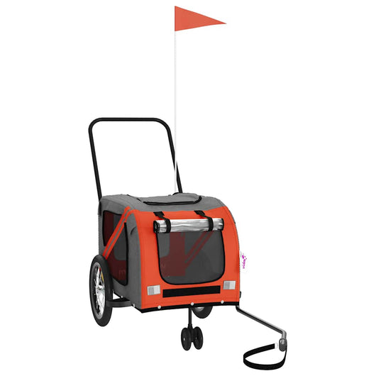 Rimorchio da Bici per Animali Arancione e Grigio Oxford e Ferro 93893