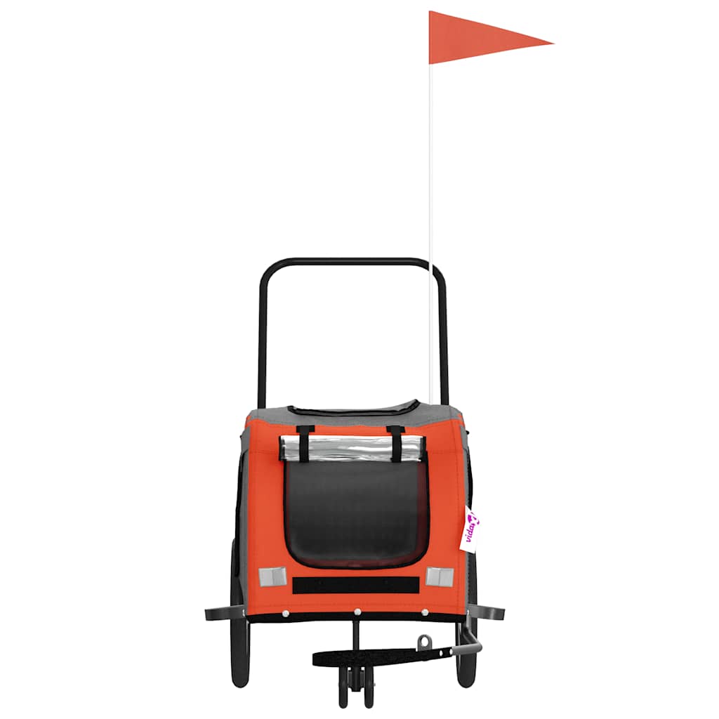 Rimorchio da Bici per Animali Arancione e Grigio Oxford e Ferro 93893