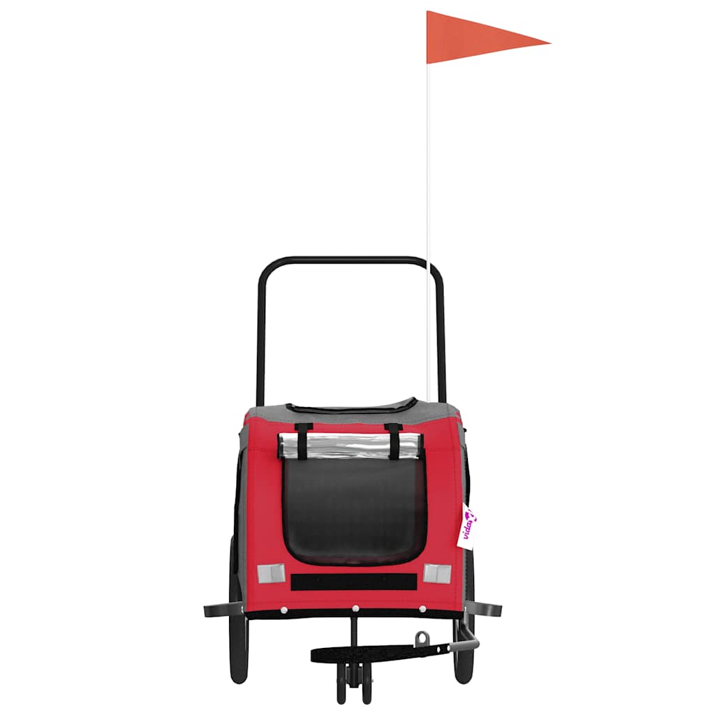 Rimorchio da Bici per Animali Rosso e Grigio Oxford e Ferro 93894