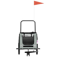 Rimorchio da Bici per Animali Grigio e Nero Oxford e Ferro 93895