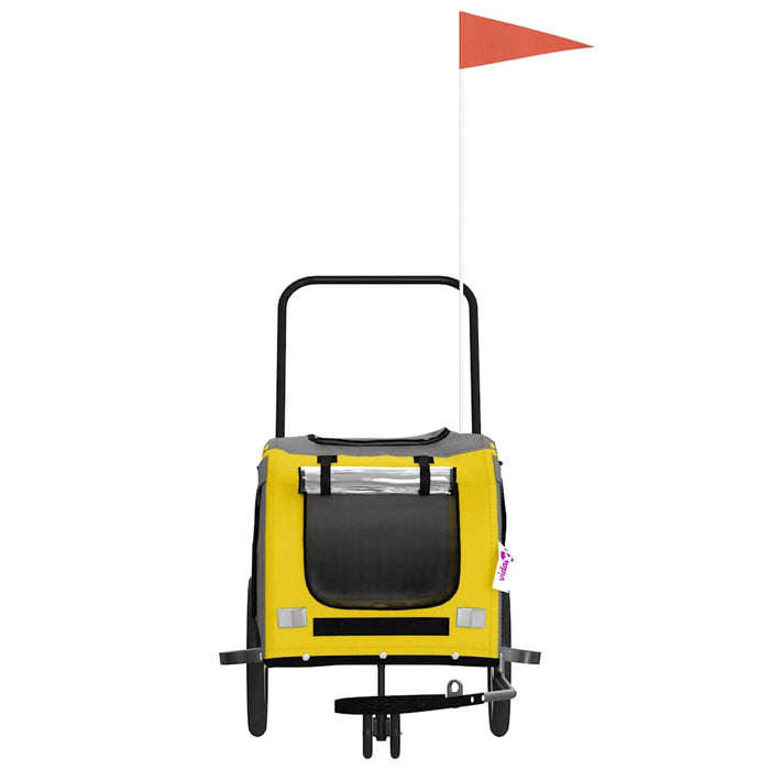 Rimorchio da Bici per Animali Giallo e Grigio Oxford e Ferro