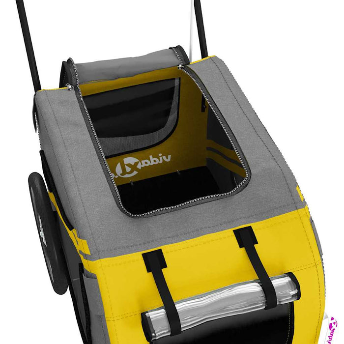 Rimorchio da Bici per Animali Giallo e Grigio Oxford e Ferro 93896