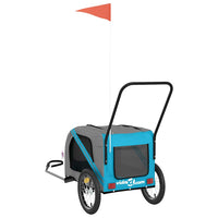 Rimorchio da Bici per Animali Blu e Grigio Oxford e Ferro 93897
