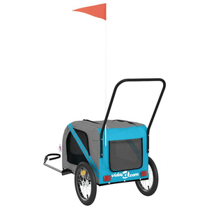 Rimorchio da Bici per Animali Blu e Grigio Oxford e Ferro 93897