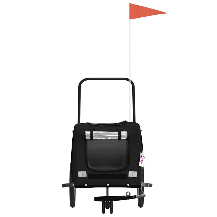 Rimorchio da Bici per Animali Nero Oxford e Ferro 93898