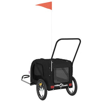 Rimorchio da Bici per Animali Nero Oxford e Ferro 93898