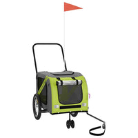 Rimorchio da Bici per Animali Verde e Grigio Oxford e Ferro 93899