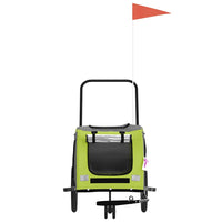 Rimorchio da Bici per Animali Verde e Grigio Oxford e Ferro 93899