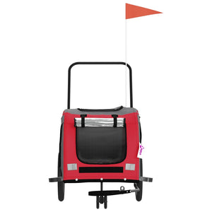 Rimorchio per bicicletta per animali domestici rosso 02_0044357